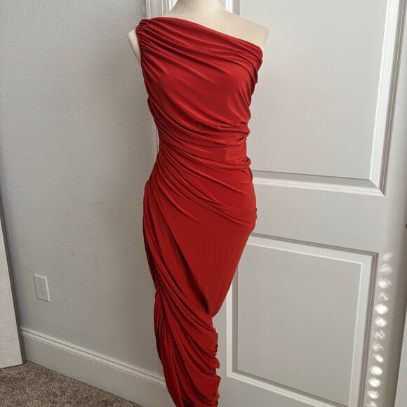 Norma Kamali Diana Gown in Cinnamon Sz M Gown Wedding Guest Formal Evening - Picture 2 of 12